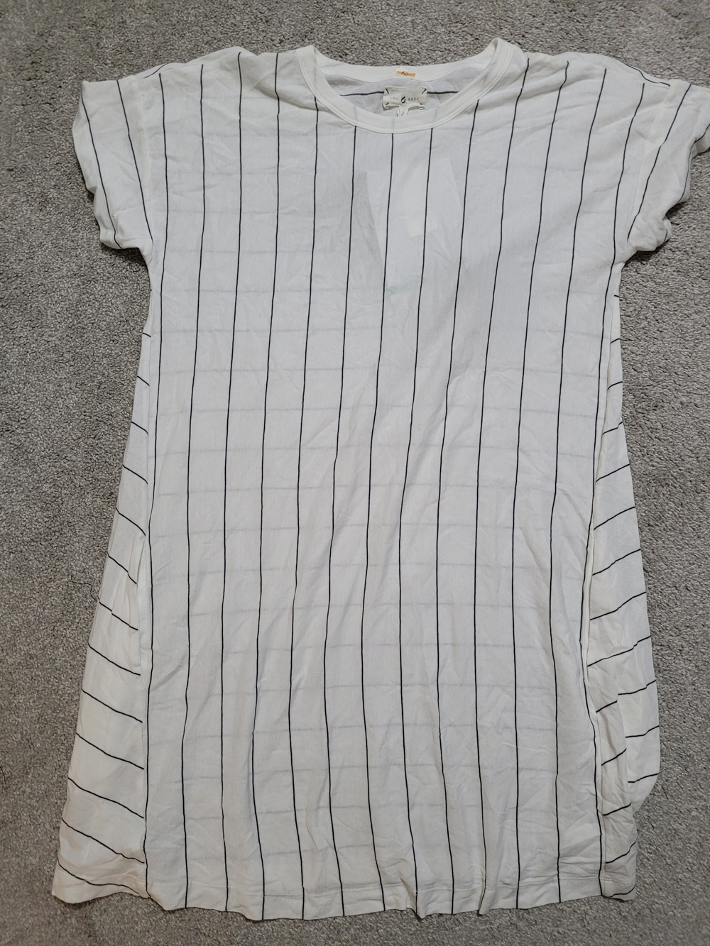 Lou & Grey White Tee Tunic with Black Pinstripes